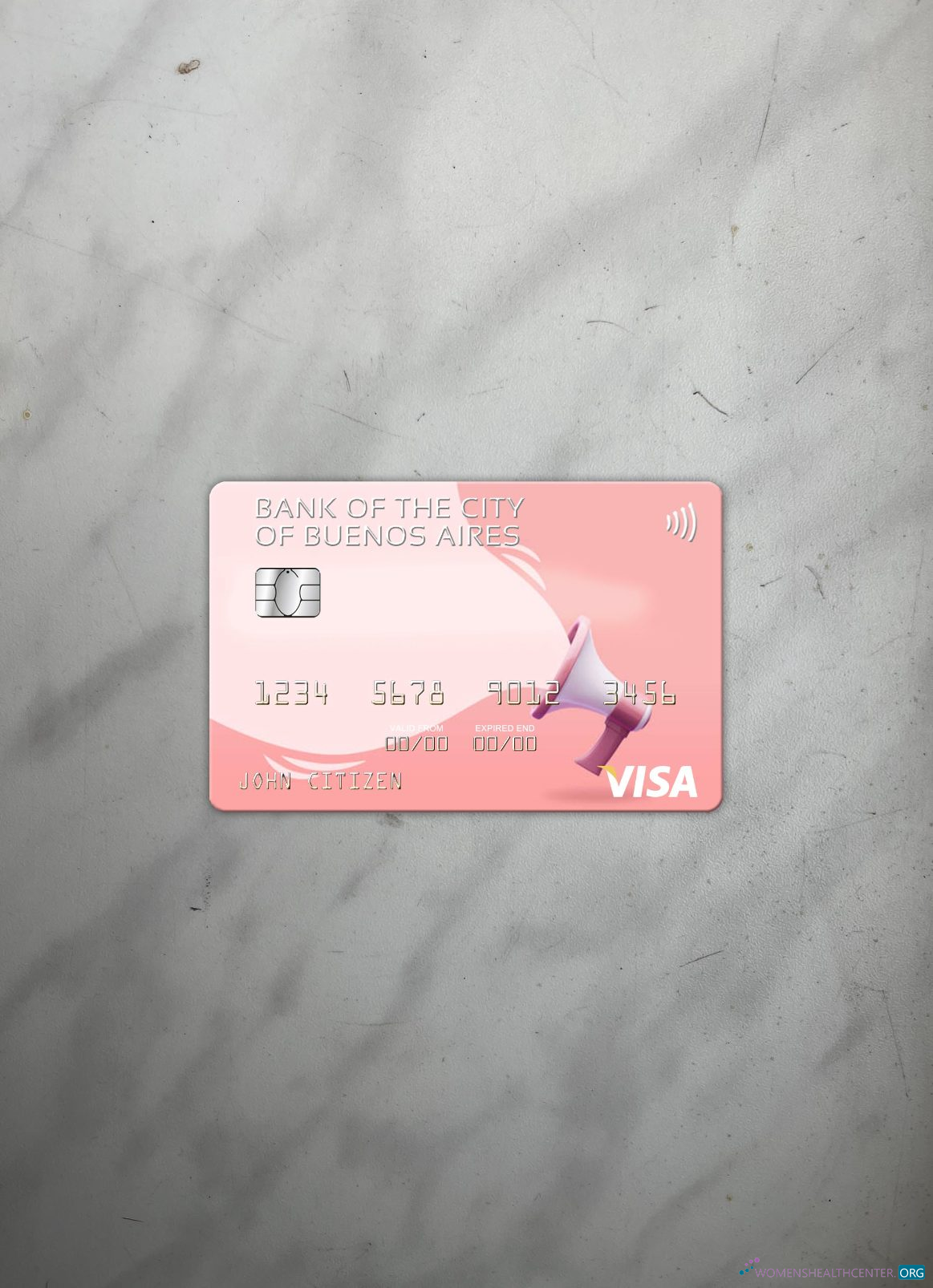 Download Argentina Bank of the City of Buenos Aires visa card photolook front Photoshop template